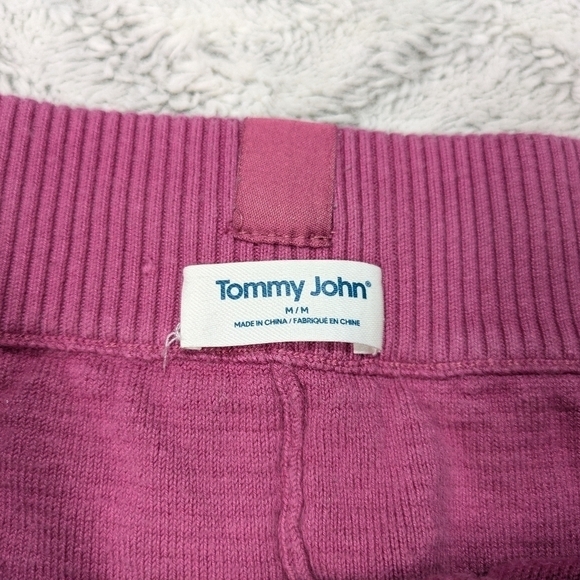 Tommy John Joggers Women's M Pink Berry Sweater Lounge Ribbed Texture - Picture 7 of 11